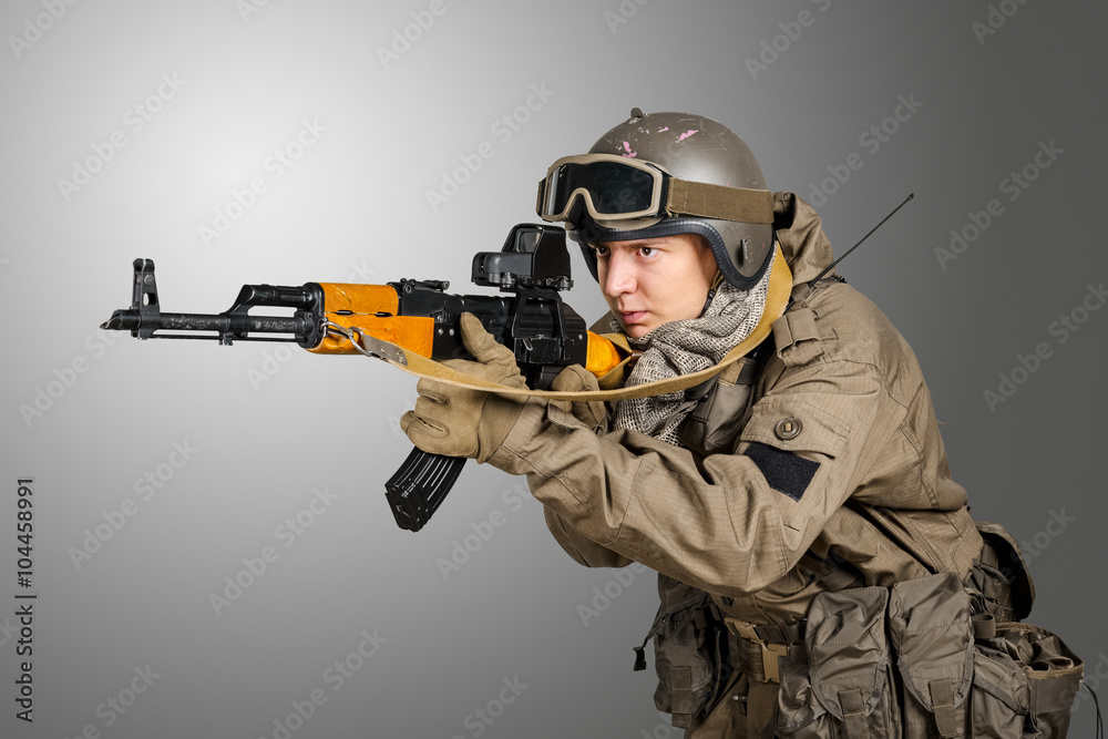 Special forces soldier with rifle Special forces soldier with rifle