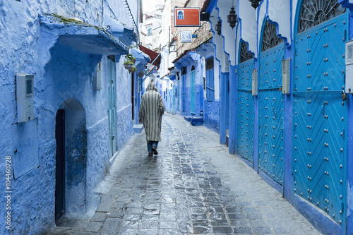 Calles de la hermosa ciudad azul de Chefchaouen, Marruecos © Antonio ciero