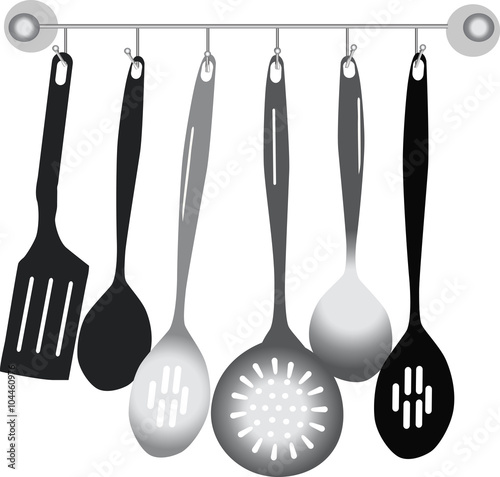 black and grey kitchen utensil on white