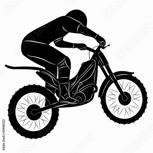 motocross rider silhouette, vector draw