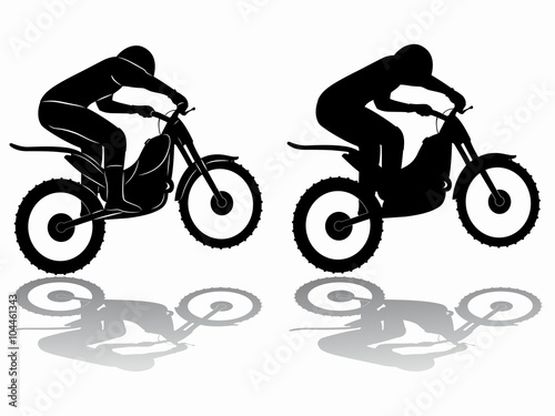 motocross rider silhouette, vector draw
