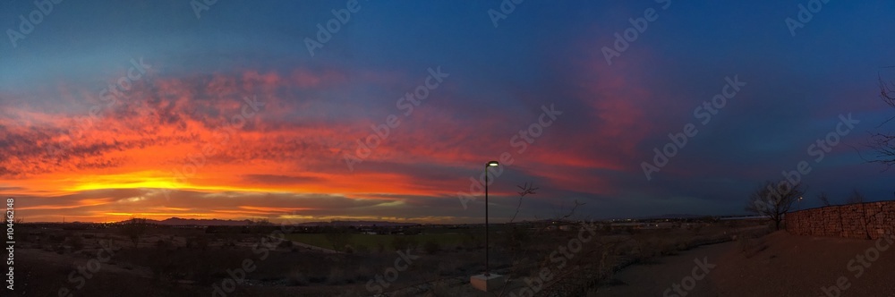 Sunset panorama over the desert near Phoenix