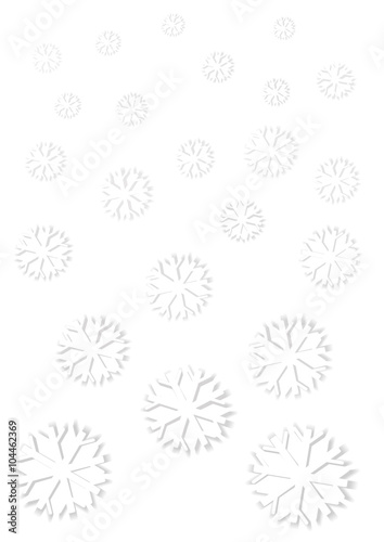 vector illustration of winter snow flakes isolated on white background