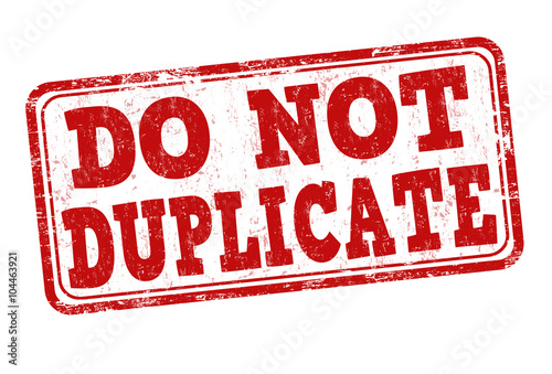 Do not duplicate stamp
