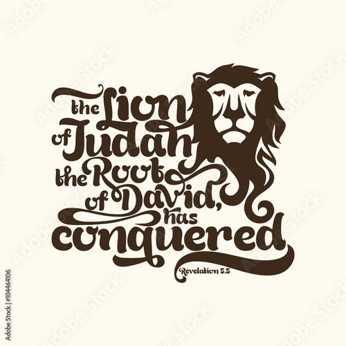 Biblical illustration. the Lion of the tribe of Judah, the Root of David, has conquered