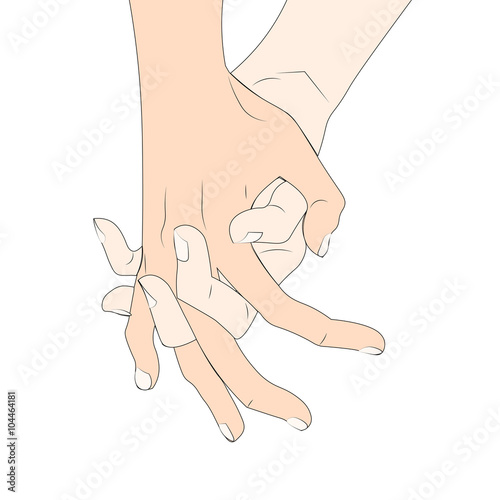Hands of lovers. Vector illustration