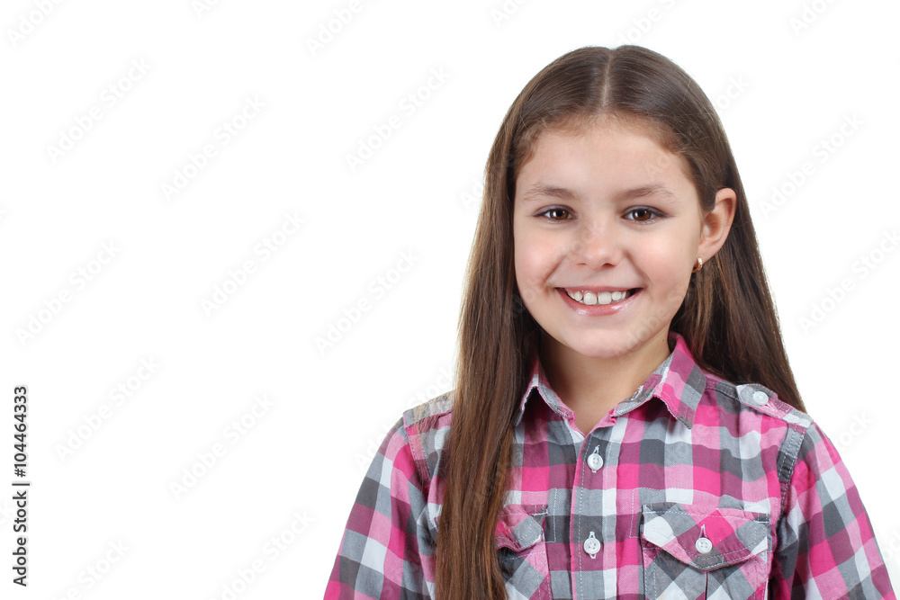sweet and beautiful girl in blouse isolated on a white background sweet and beautiful girl in blouse isolated on a white background