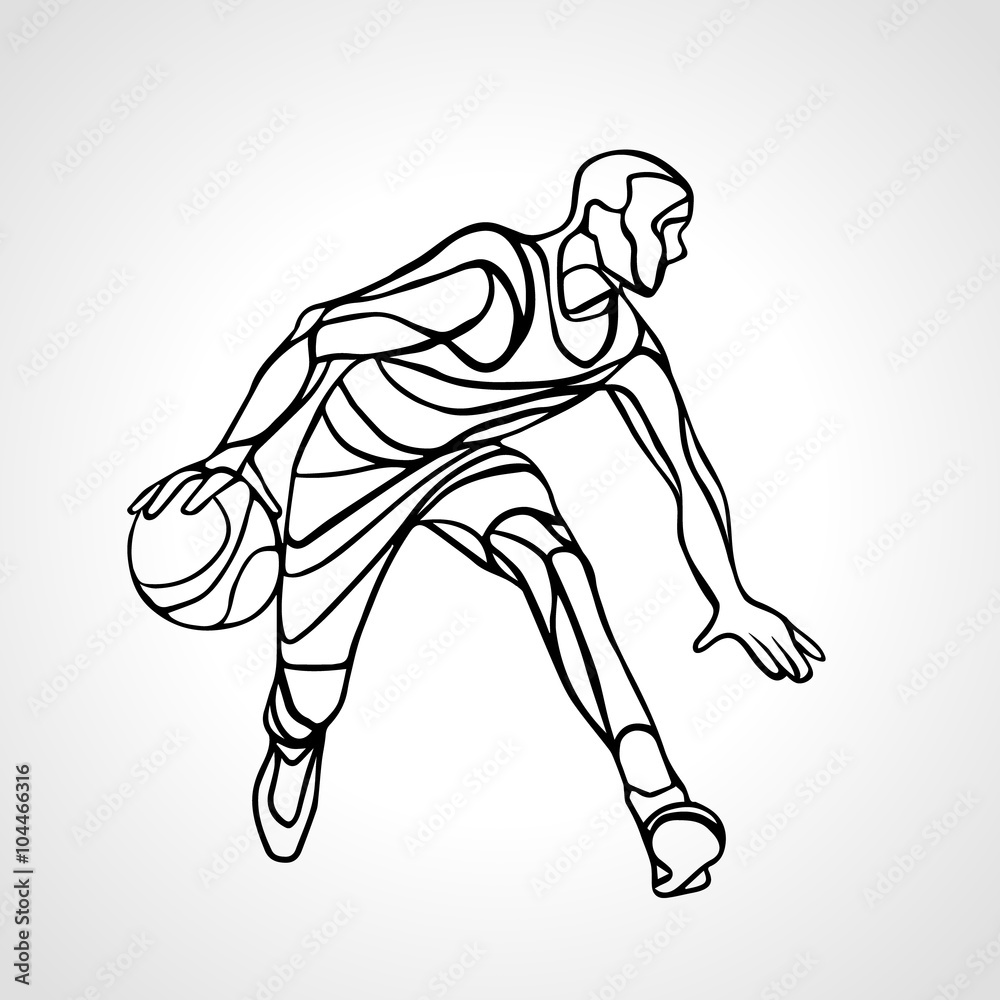 Fototapeta premium Basketball player abstract silhouette