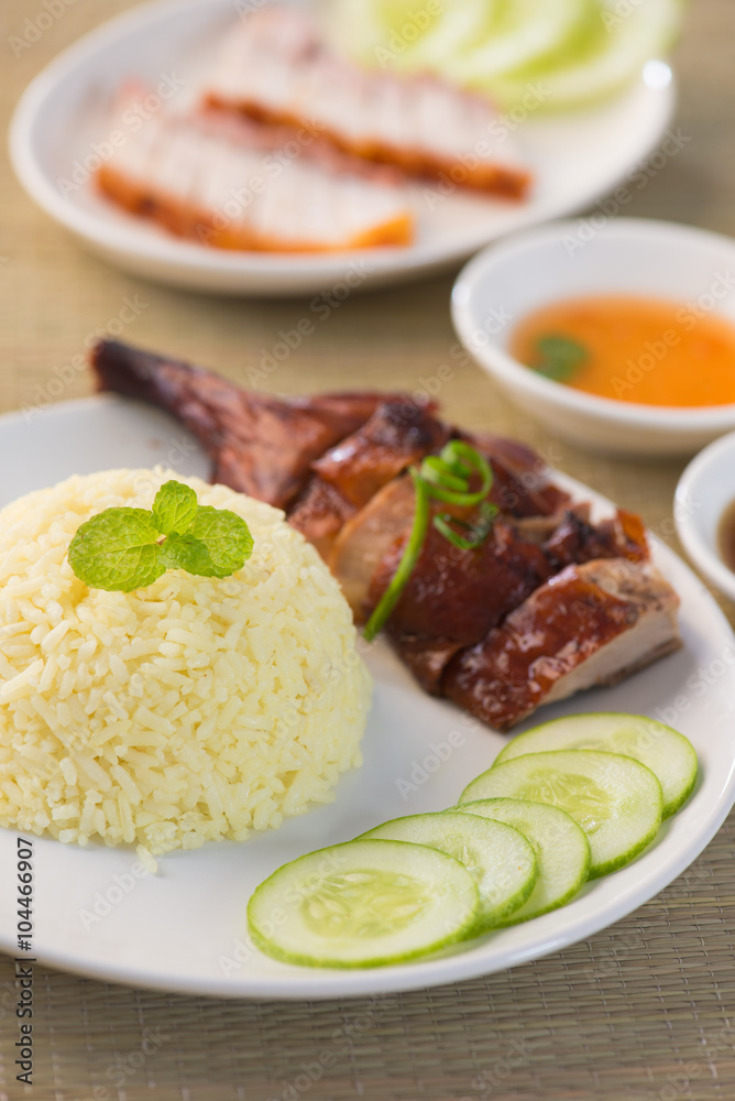 BBQ duck over steamed rice