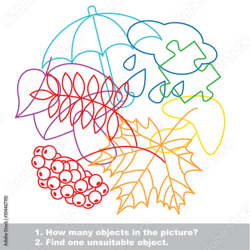 Autumn mishmash colorful set in vector. 