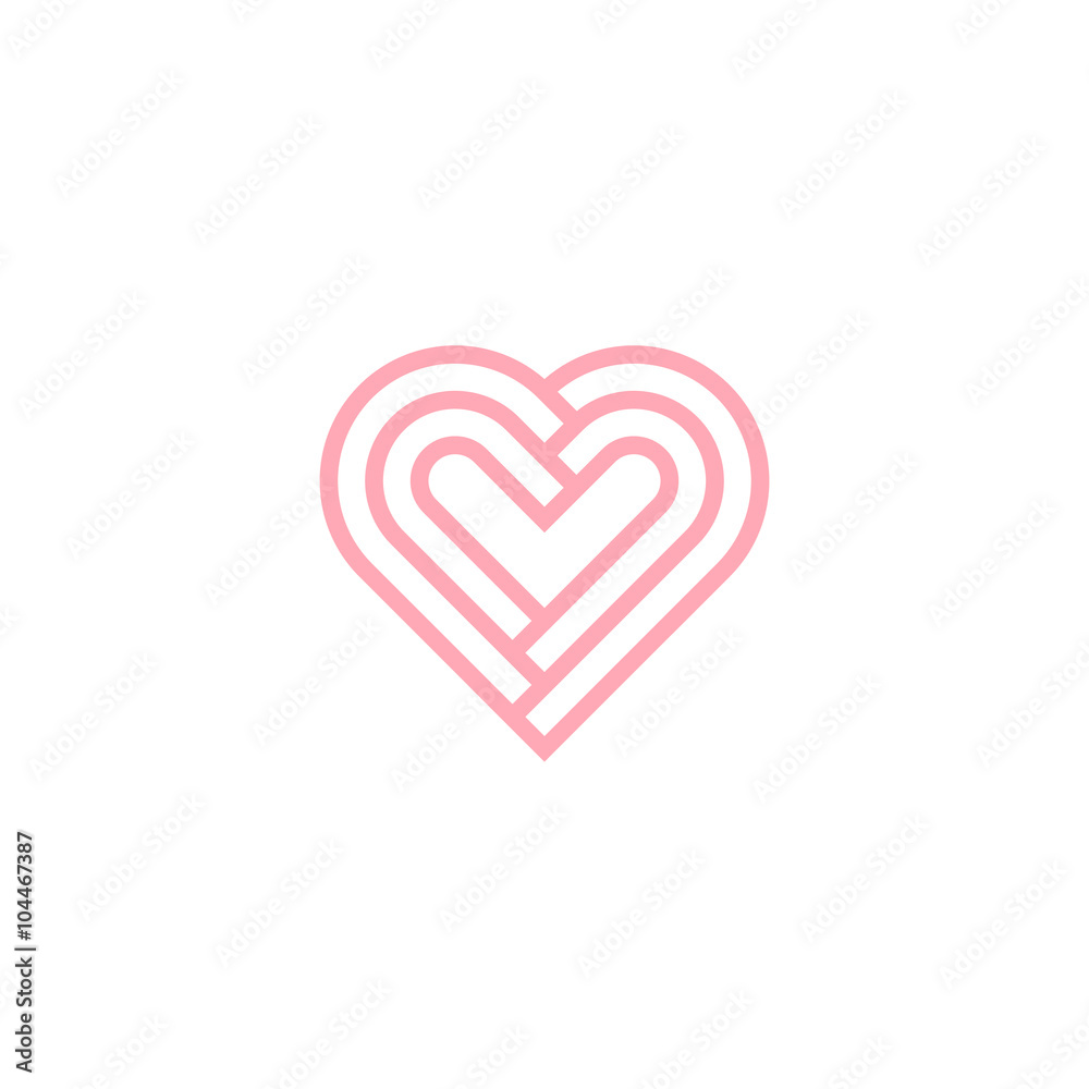 Heart symbol, logo template, vector illustration