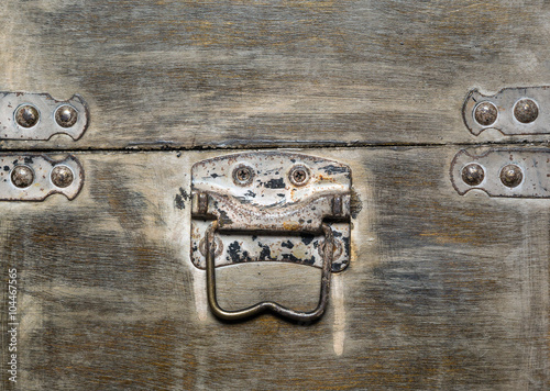 old wooden suitcase, fragment