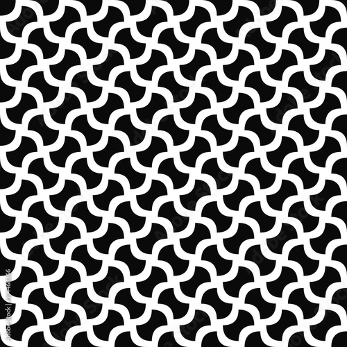 Monochrome seamless curved shape pattern