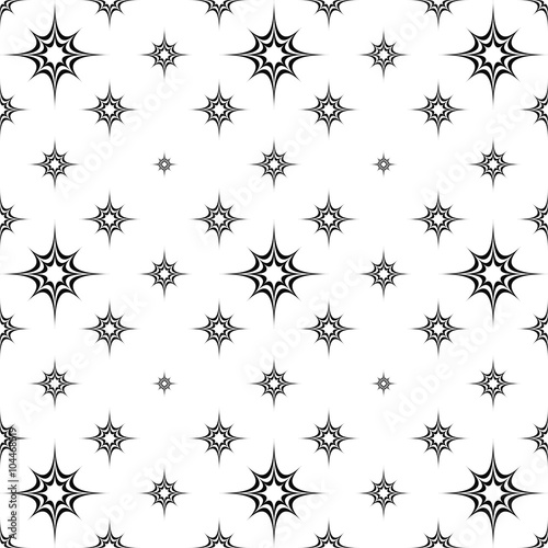 Abstract seamless monochrome star pattern