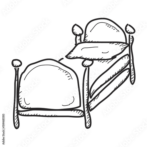 Simple doodle of a bed