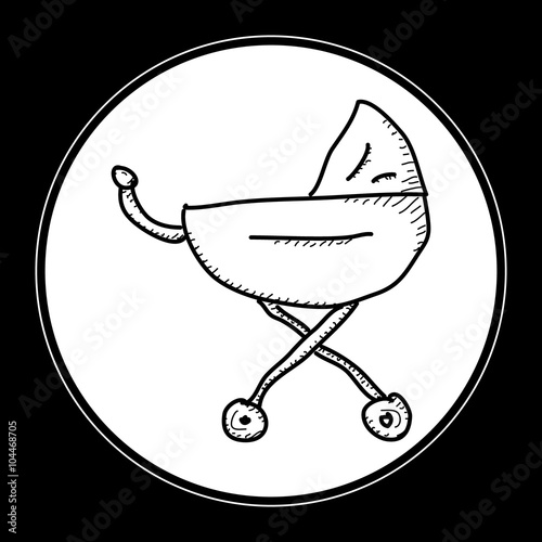Simple doodle of a pram
