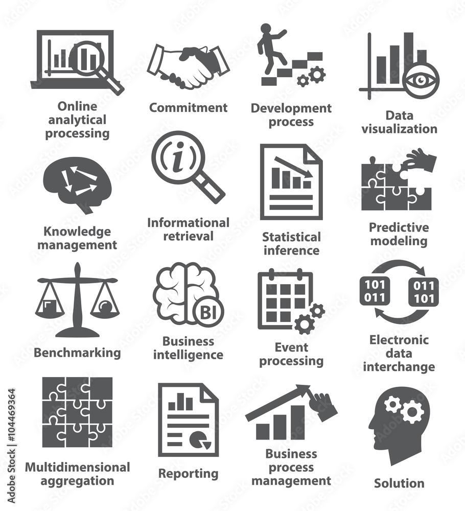 Fototapeta premium Business management icons. Pack 04.