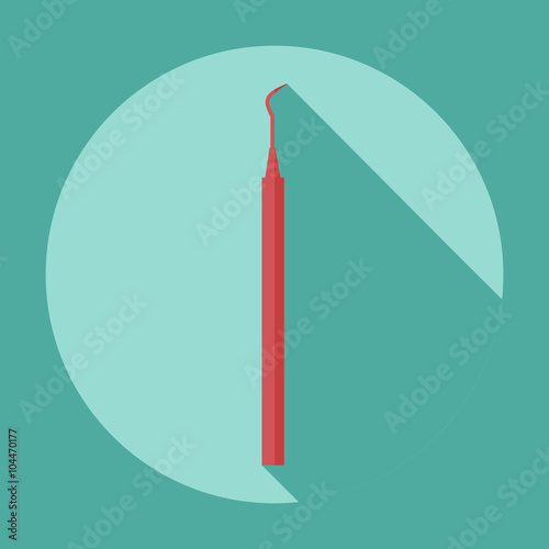 Flat modern design with shadow  Dental elevator