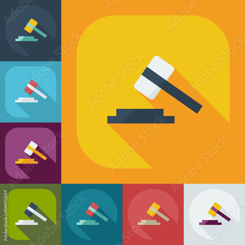 Flat modern design with shadow icons law