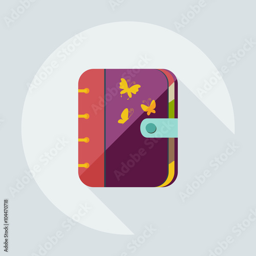 Flat modern design with shadow icons notebook