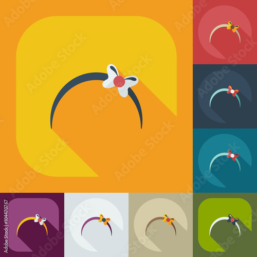 Flat modern design with shadow icons bijouterie