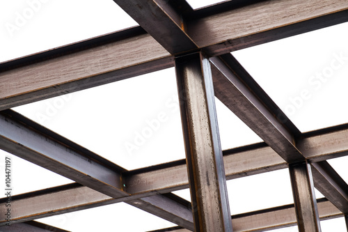 Vászonkép I-beam steel construction, isolated on white background