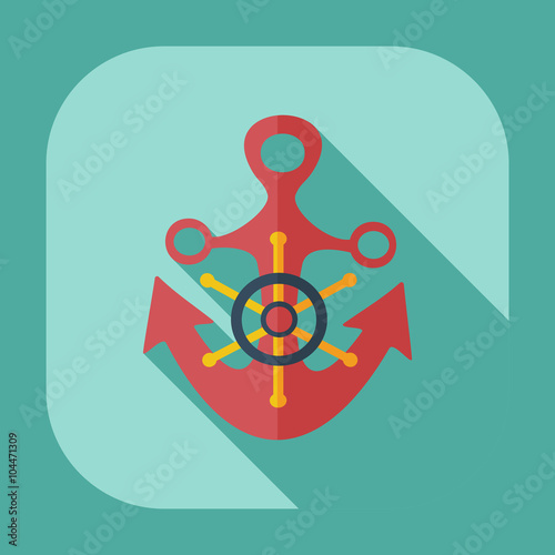 Flat modern design with shadow icons anchor