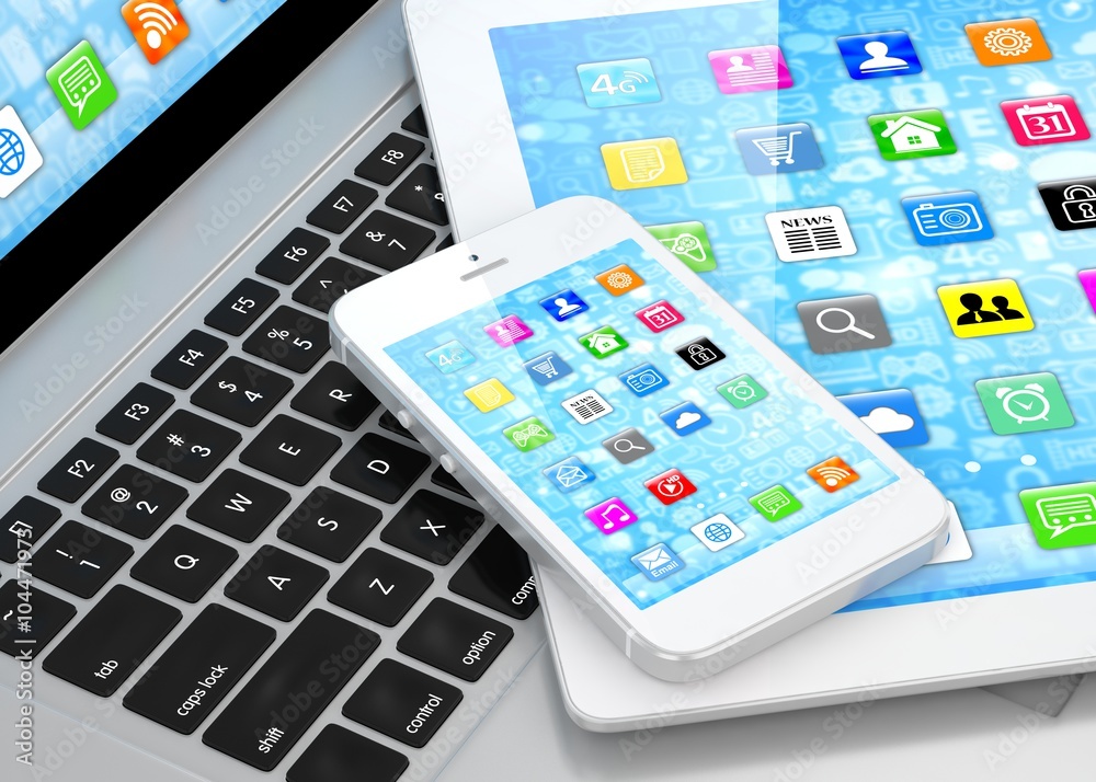 Laptop, phone and tablet pc. Laptop, phone and tablet pc.