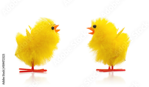 Canvas Print Two easter chicks, isolated