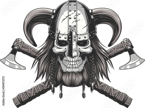 Viking Skull in helmet