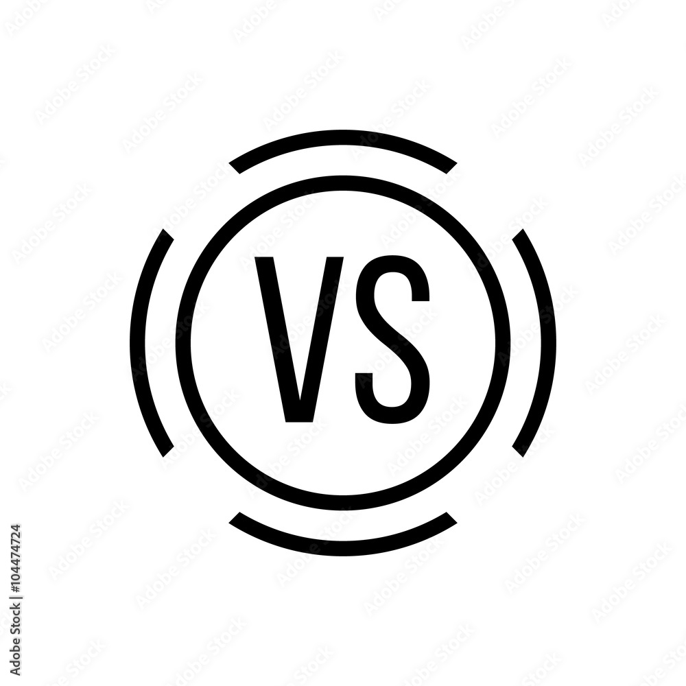 black versus sign in circle black versus sign in circle