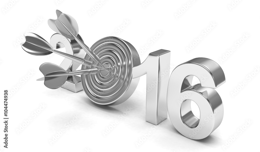 2016 target 3d render illustration 2016 target 3d render illustration