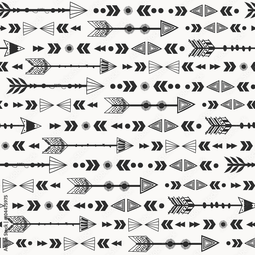 Fototapeta premium Tribal Style Arrows Seamless Pattern