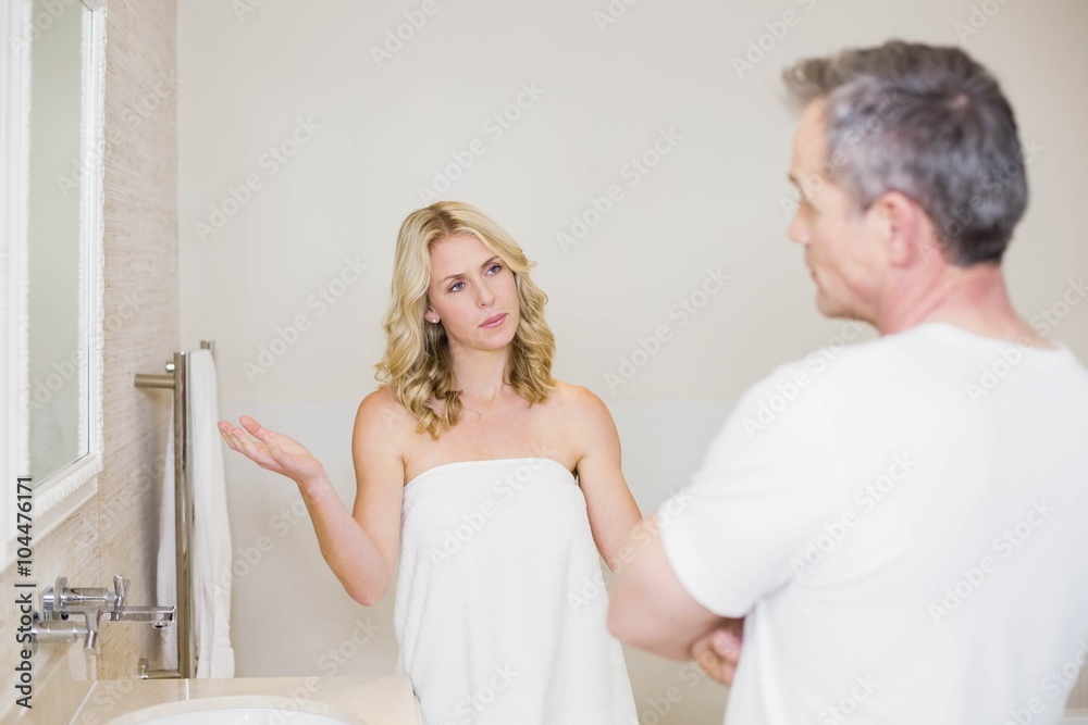 Upset couple having an argument Upset couple having an argument