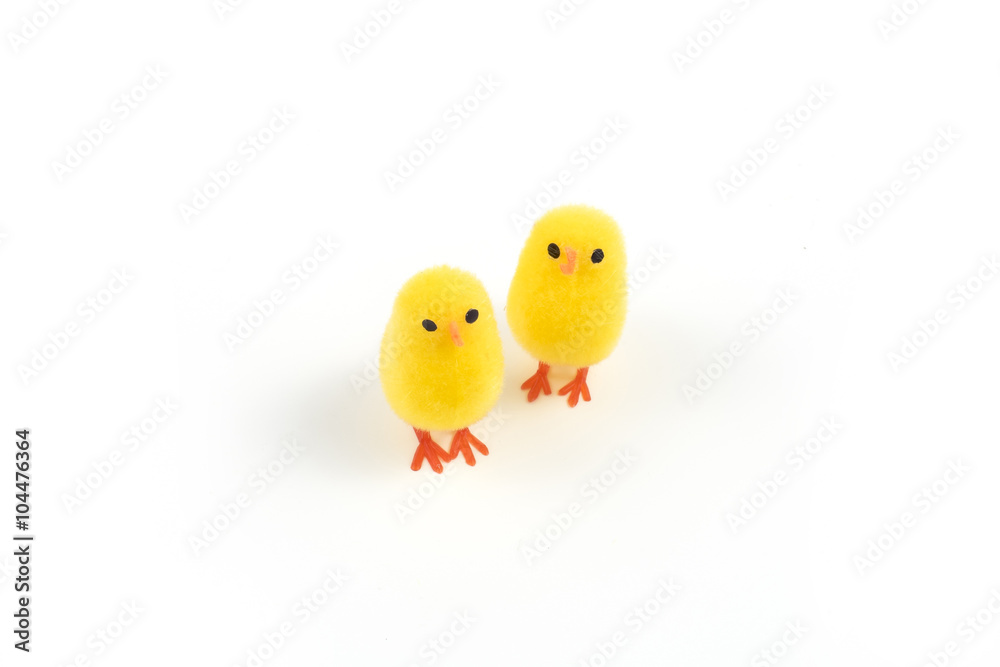Easter, small chick and eggs Easter, small chick and eggs