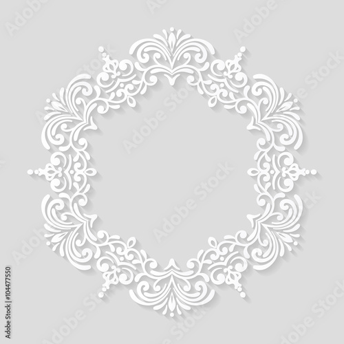 Elegant paper retro floral frame.
