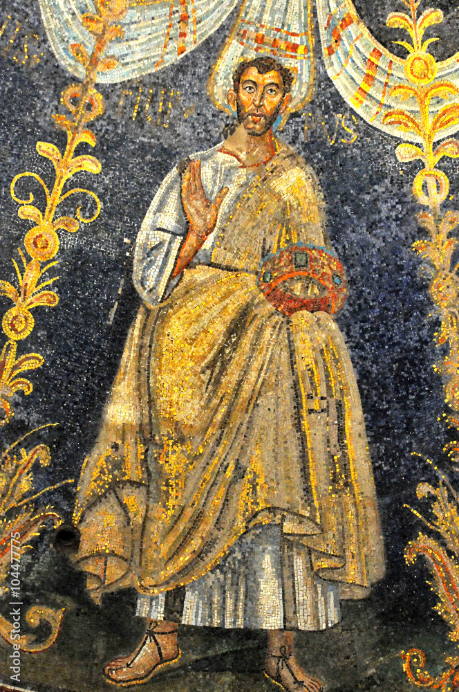 Ancient byzantine mosaic of the Apostle Phillip