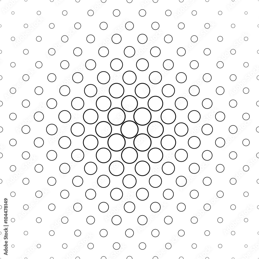 Seamless black white vector circle pattern