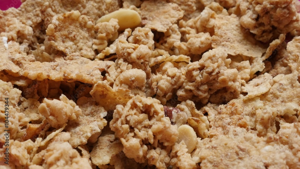 High quality cereals for breakfast high energy morning food in bowl 4K 2160p UHD footage - Rice and wheat cereal filling up plastic bowl 4K 3840X2160 UltraHD video High quality cereals for breakfast high energy morning food in bowl 4K 2160p UHD footage - Rice and wheat cereal filling up plastic bowl 4K 3840X2160 UltraHD video