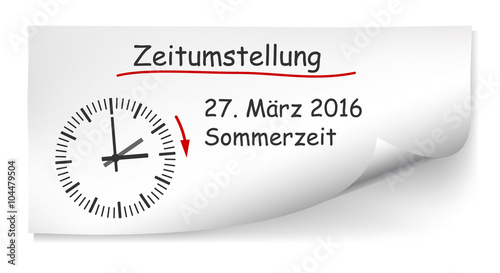 Zeitumstellung - 27. März 2016