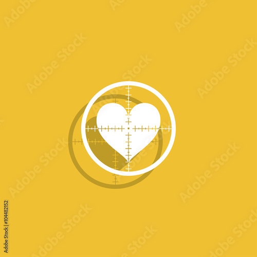 crosshair icon with a heart.