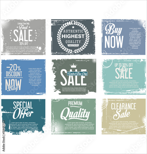 Sale retro grunge banner collection