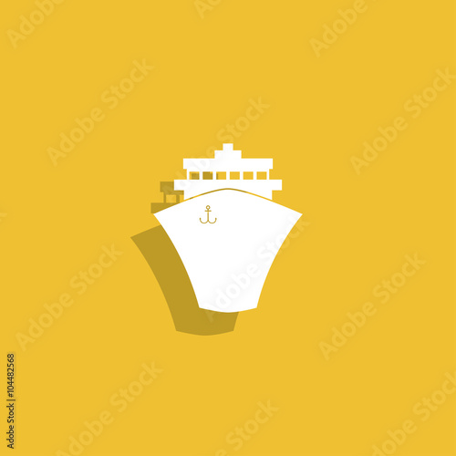 Ship icon. Flat design style.