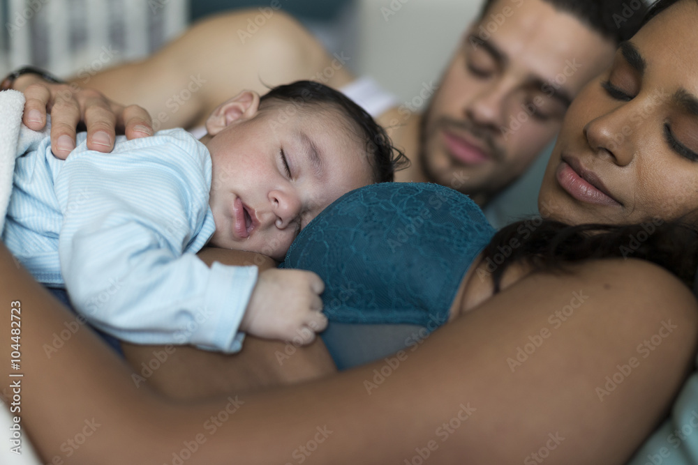 Lovely family lie in