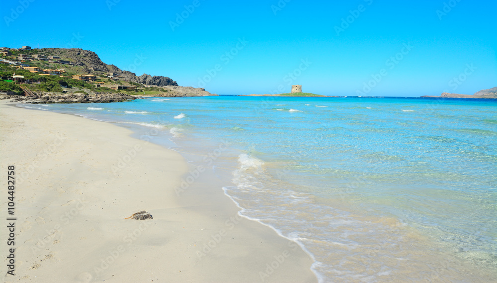 La Pelosa beach on a clear, sunny day