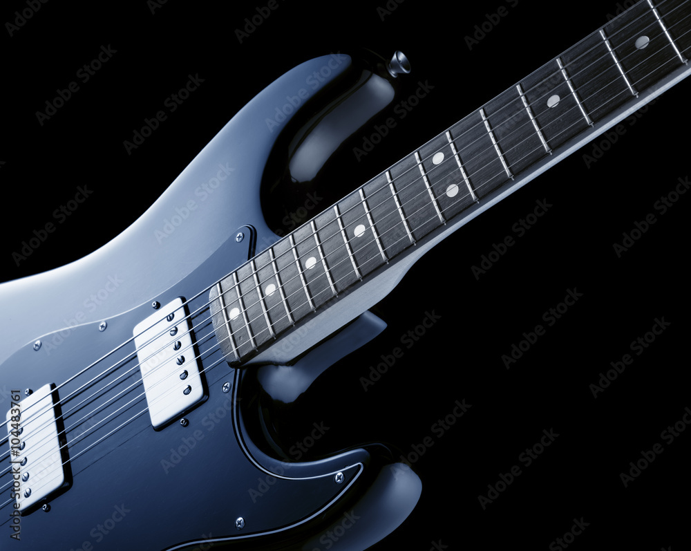 Fototapeta premium electric guitar on blue