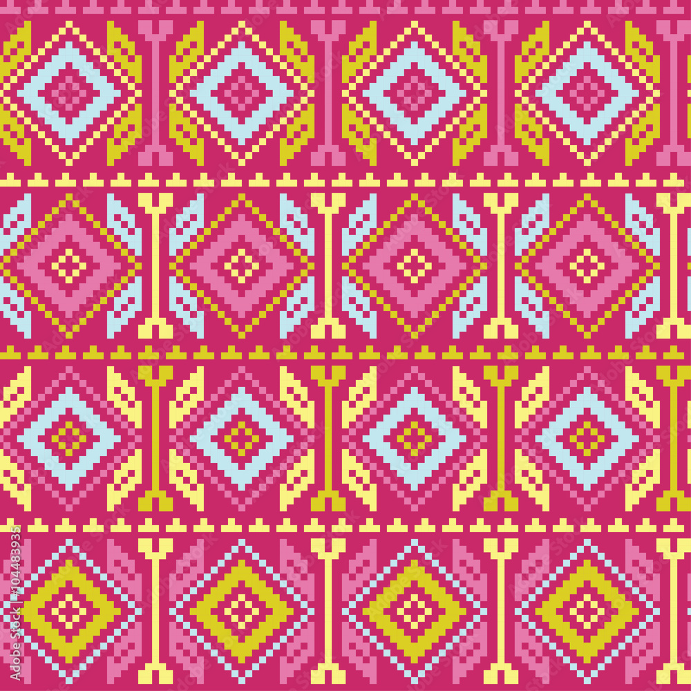 Colorful seamless pixel patterns. Print. Cloth design, wallpaper.