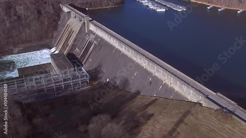 Aerial over the Norris Dam hydroelectric generation in Tennessee.