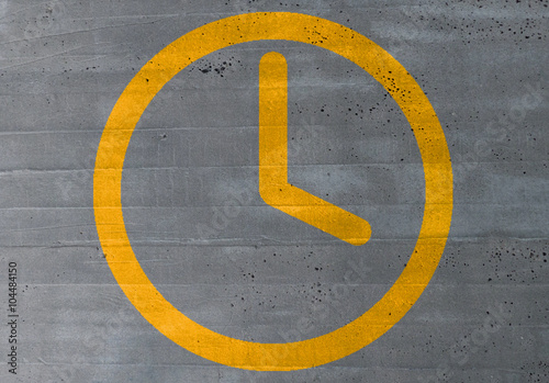 clock icon on cement concept background © wsf-f
