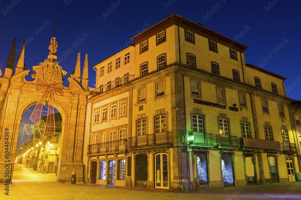 Arch of the New Gate in Braga in Portugal